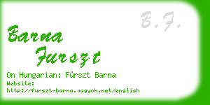 barna furszt business card