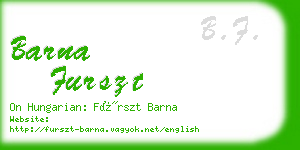 barna furszt business card